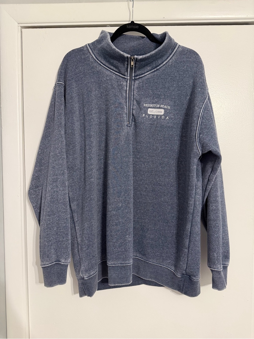 Surf Style Men's Blue Quarter-Zip Pullover Sweater - Size XL